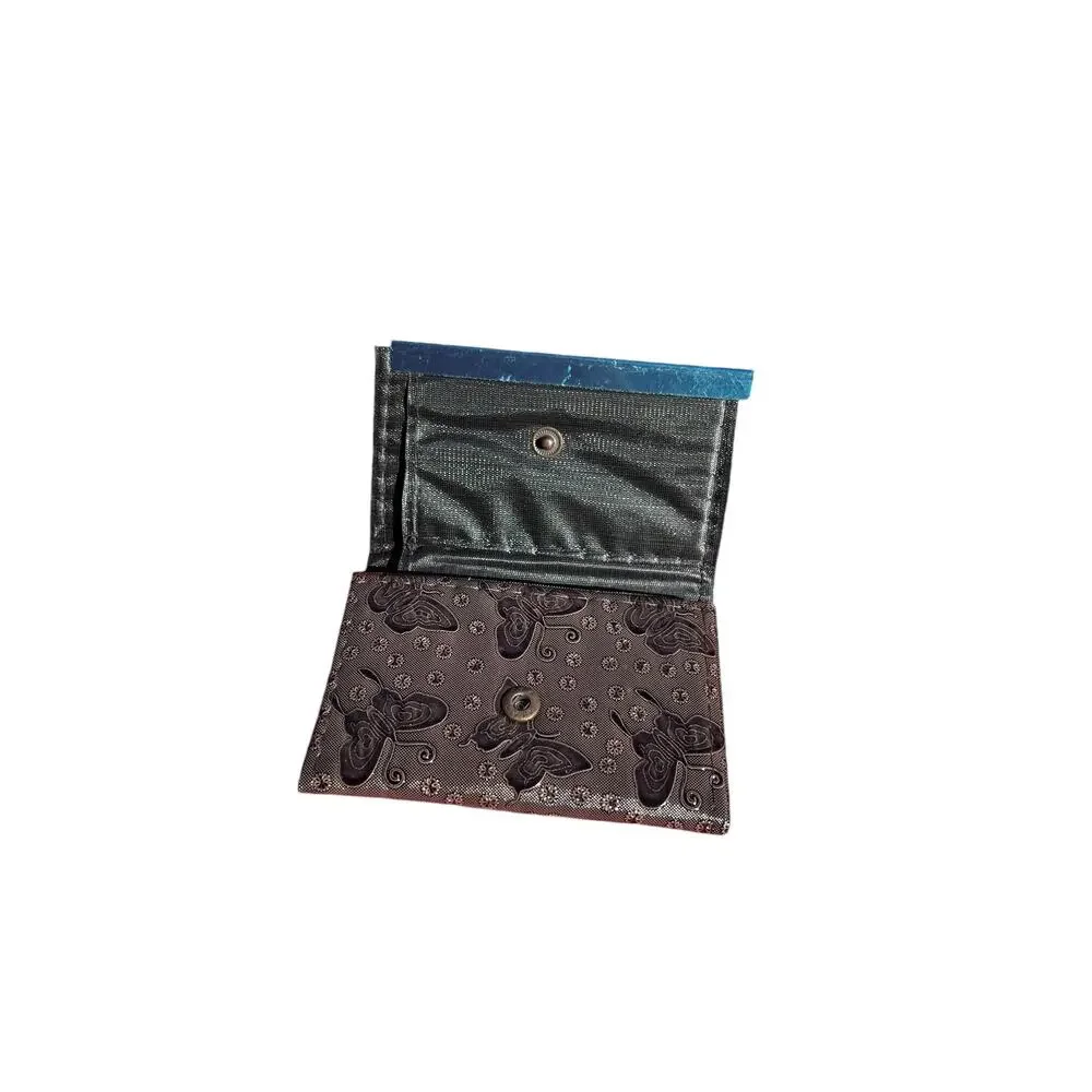 Brown Butterfly Retro Small NEW Card Wallet ID Card Holder Never Used Deadstock